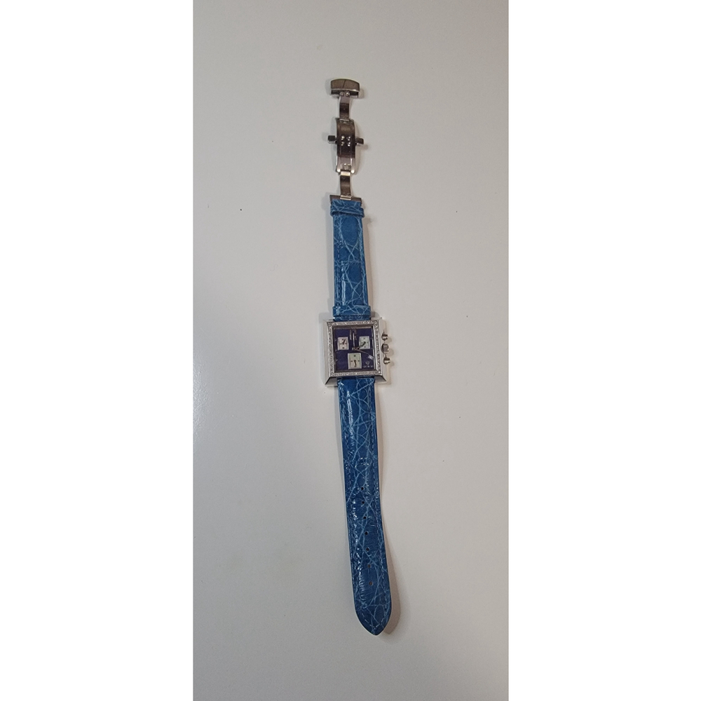 Unisex Croton Chronomaster Watch Blue Leather Band